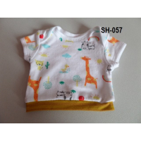 Short met streep, mosterdkleur tricot